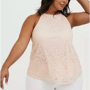Torrid Baby Pink Lace Goddess Top - 1X